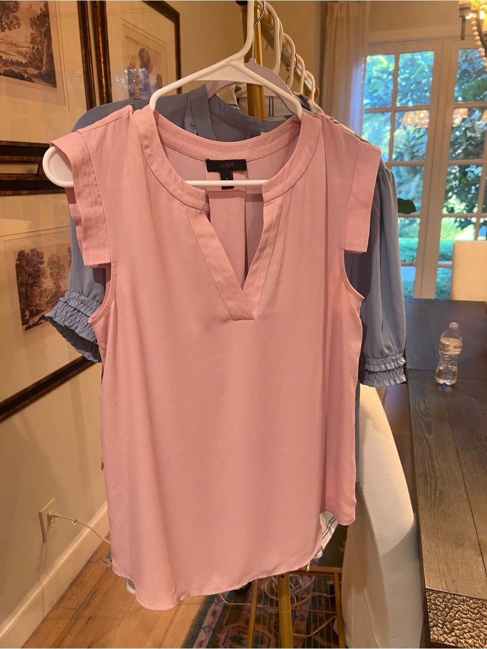 J. Crew Blush Pink Split-Neck Cap-Sleeve Camisole